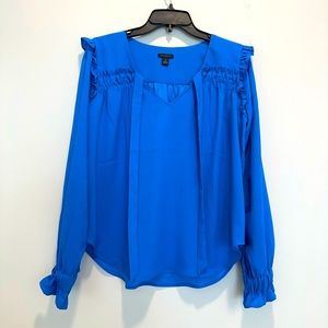 Ann Taylor Blue Blouse with tie